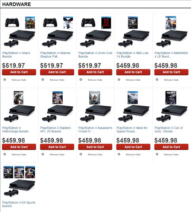 Стали известны первые комплекты Xbox One и PlayStation 4 - Изображение 1 Стали известны первые комплекты Xbox One и PlayStation 4 - Изображение 1